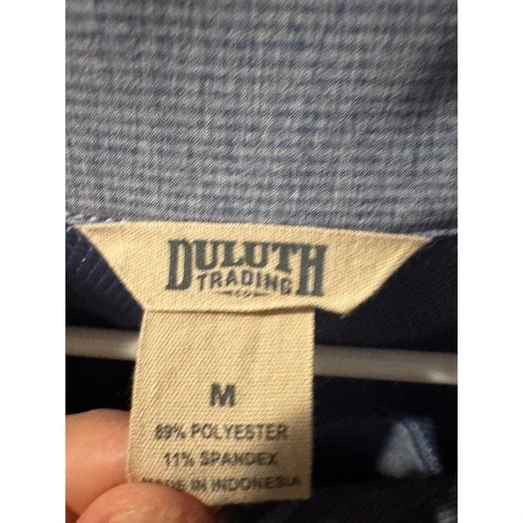 Duluth‎ Trading Co Snap Neck Tunic Shirt Blue Stripe Women's Medium Lightweight - Picture 8 of 10